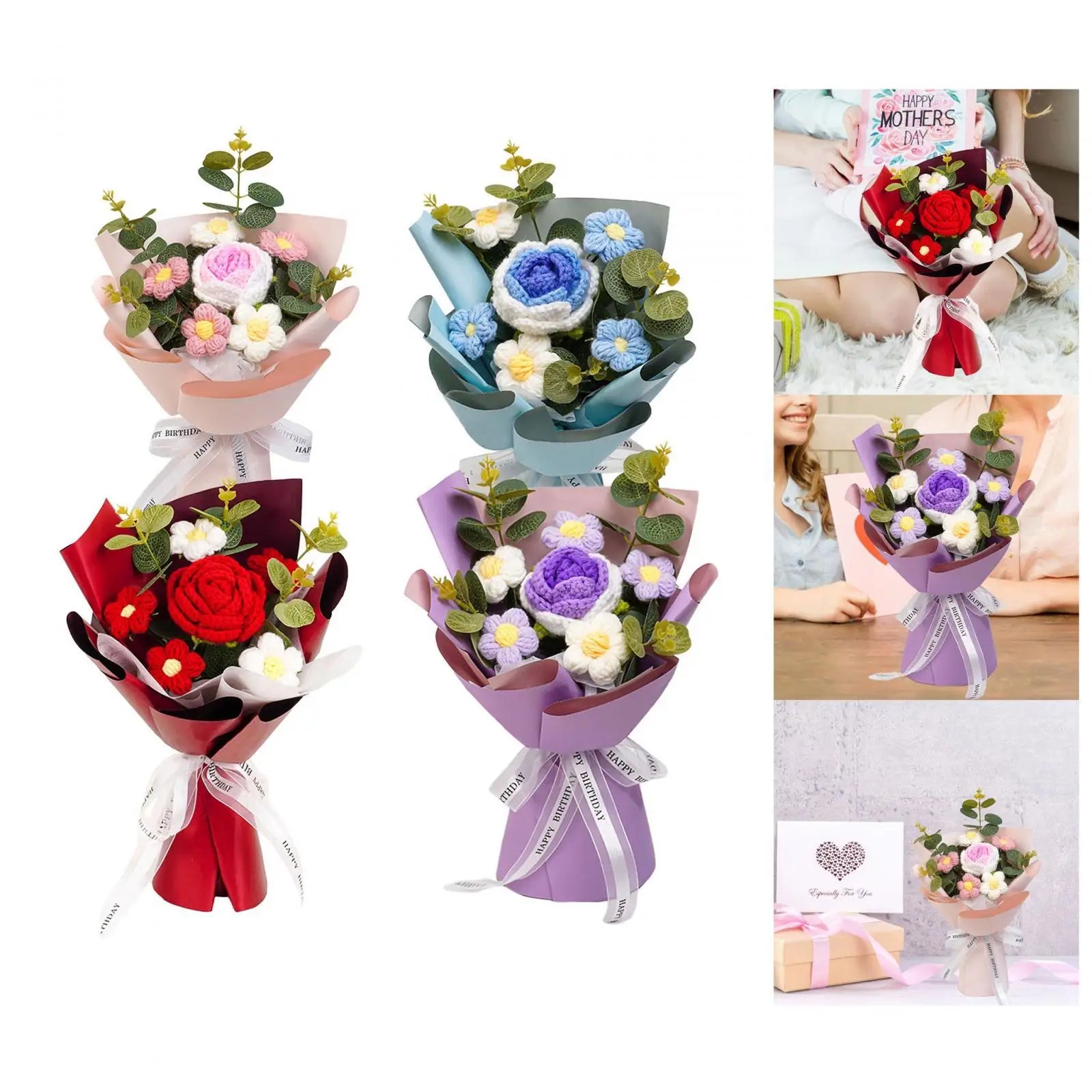 EverBloom Handcrafted Crochet Flower Bouquet